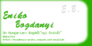eniko bogdanyi business card